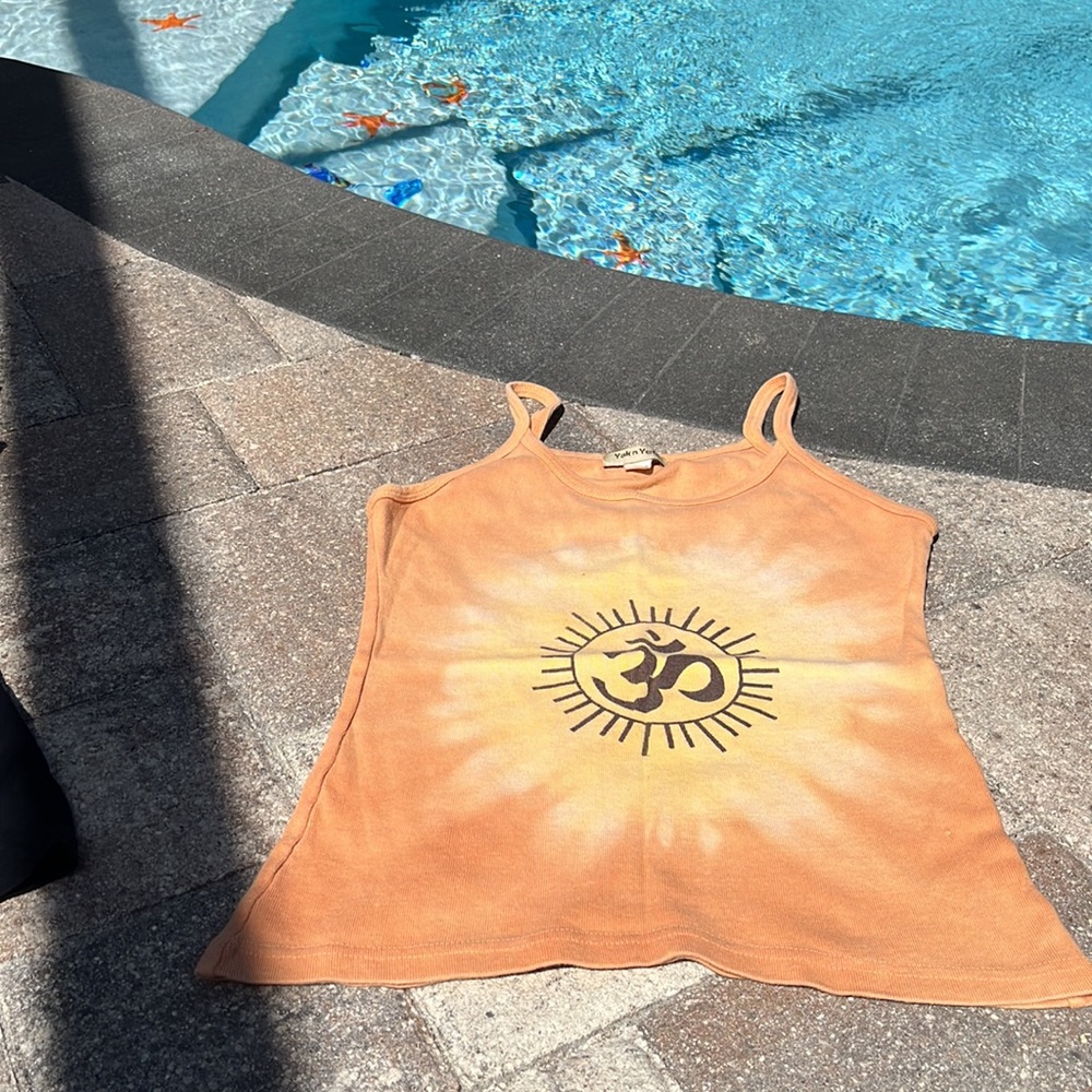 Yoga YAK n YETI om tank top tie dye small